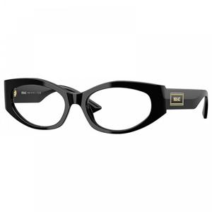베르사체 안경 타원형 풀 림, 블랙 프레임 앤 클리어 데모 렌즈 Ve3369Gb1 블랙