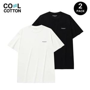 커버낫 남녀공용 쿨 코튼 2-PACK 티셔츠 화이트+블랙 CO2502STE1BK 343160
