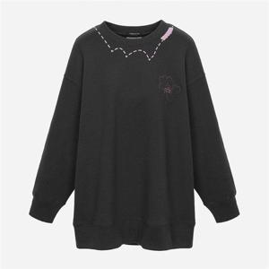 써스데이아일랜드 웨이브 절개 롱 스웻셔츠 T256MST902W 352692