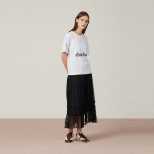 [듀엘]니트넥 엠브로이더리 티셔츠 D253MSM008