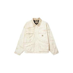 스투시 디스트레스드 캔버스 샵 자켓 카키 115726