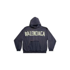 Balenciaga발렌시아가 테이프 타입 립드 포켓 후드 라지 핏 네이비 블루 744441TOVB14140