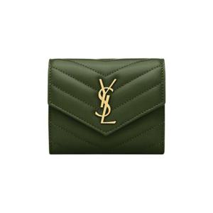 생로랑 카산드라 멀티폴드 월렛 램스킨 올리브 우드 692061-AAA44-3189