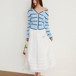 [에고이스트][BLUE LABEL] 핀턱 레이스 밴딩 티어드 스커트 ES2OSK02