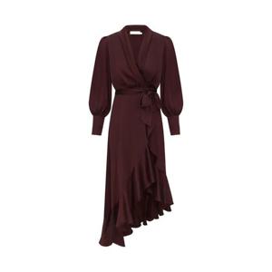 26SS Zimmermann 버건디 실크 드레스 8066DS26RMAHO TP572018746