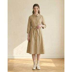 헤지스 여성 26SS 포멀 경량치노 원피스 베이지 HSDR6B307I2