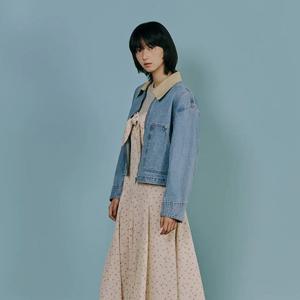 [LAP] 배색 카라 절개 데님집업 AS1DZ261