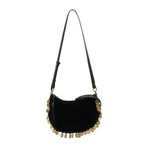 이자벨마랑 소프트 벨벳 가죽 지퍼 숄더백 BF0066FH D2C16M 01B