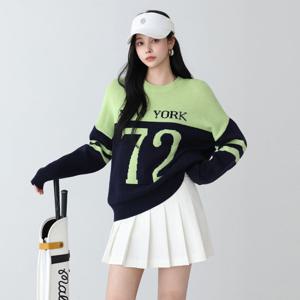 [피핀] 112888 [골프and일상] 뉴욕 레터링 루즈핏 니트