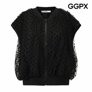 [GGPX] 도트 쉬폰 집업 베스트 (GQ3VT001F)