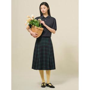 [빈폴레이디스]핀턱 플리츠 체크 스커트  그린 (BF5227C09M) .