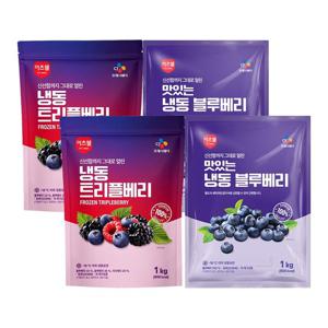 이츠웰 냉동트리플베리(블루베리+블랙베리+라즈베리)1kgx2+블루베리1kgx2