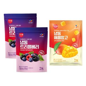이츠웰 냉동트리플베리(블루베리+블랙베리+라즈베리)1kgx2+애플망고1kg