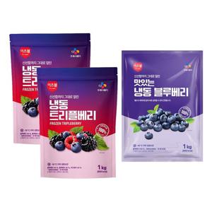 이츠웰 냉동트리플베리(블루베리+블랙베리+라즈베리)1kgx2+블루베리1kg