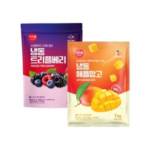 이츠웰 냉동트리플베리(블루베리+블랙베리+라즈베리)1kg+애플망고1kg