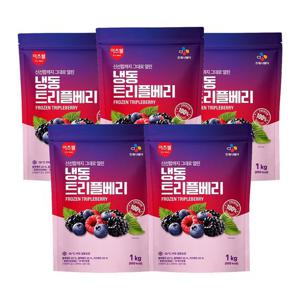 이츠웰 냉동트리플베리(3종혼합_블루베리+블랙베리+라즈베리 1Kg/EA)x5개