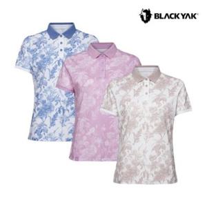 여성 여름 등산 데일리 기능성 티셔츠 플라워 카라 반팔티 1BYKTMV504 GD