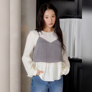 [올리브데올리브]뷔스티에 시스루 블라우스 OE6MB306