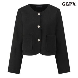 [GGPX]라운드넥 골드버튼 트위드 자켓 (GQAJK005D)