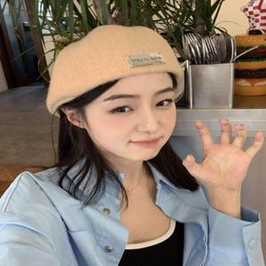 겨울모자 여성 가을 겨울 메탈라벨 베레모 패션모자 팔각모