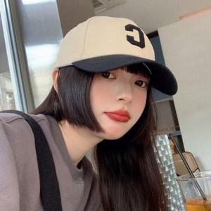 커플모자 남여공용 사계절 심플 배색 C로고 볼캡 커플 야구모자