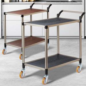 [무료배송] 월넛우드 2단 특대 와인바퀴 무빙서빙카 드레싱카웨곤