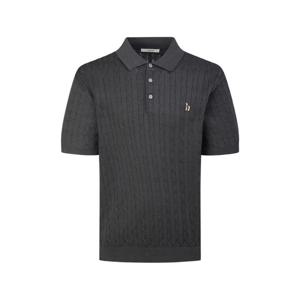 헤지스  26SS  남성 로고자수 린넨혼방 반팔 카라니트 HZSW6B553CG