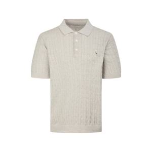 헤지스  26SS  남성 로고자수 린넨혼방 반팔 카라니트 HZSW6B553K1