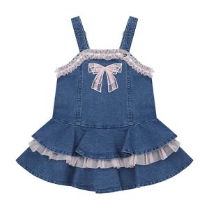 [프렌치캣(정상)]데님 샤 프릴 원피스(Q61DCO190)