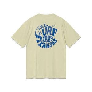 M 리반팔티 CQK LE2502ST35LI 리 캔자스 서핑 그래픽 티셔츠 라임