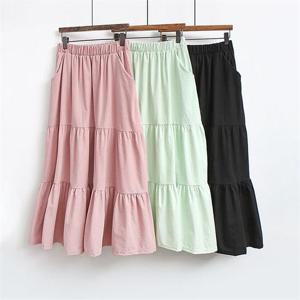 [강물처럼]빅사이즈사랑해요 E336L106 밴딩캉캉파스텔스커트 EM