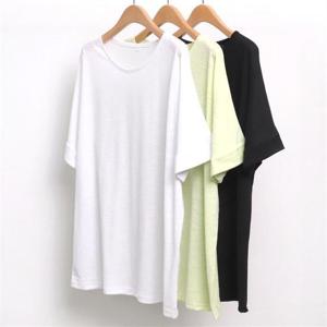 [강물처럼]빅사이즈사랑해요 5551L105 롤업 슬라브 반팔티 WW (7