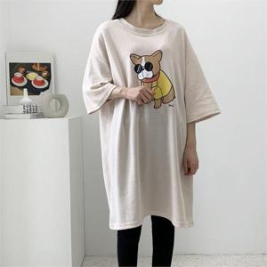 [강물처럼]빅사이즈 102 캐릭터박시반팔원피스 DZYC597 (6541153