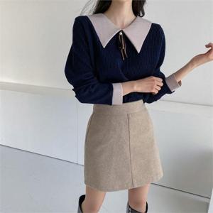 [강물처럼]아이우먼 배색띠펄카라롱니트 BSC581M101 빅사이즈 (6