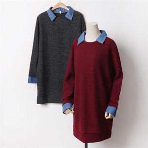 [강물처럼]빅사이즈 101 가벼운데님카라롱니트 DMNB716 (6470696