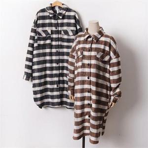 [강물처럼]빅사이즈 012 롤리팝더블체크롱남방 DGYB568 (6361373