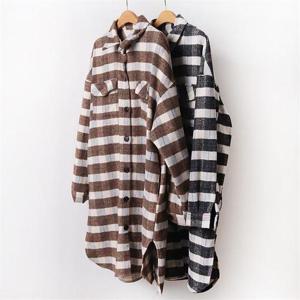 [강물처럼]빅사이즈사랑해요 B568L012 울기모더블포켓롱남방 GY