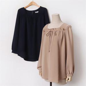 [강물처럼]빅사이즈 011 리본퍼프라인블라우스 DRIB413 (6347998