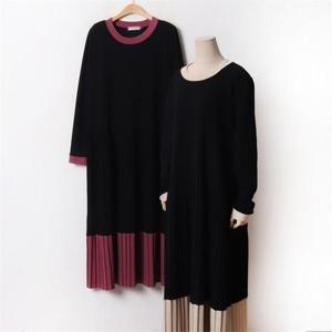 [강물처럼]빅사이즈 011 에그배색플리츠원피스 DAYB467 (6347904