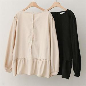 [강물처럼]빅사이즈사랑해요 B254L011 기모루즈퍼프블라우스 TM