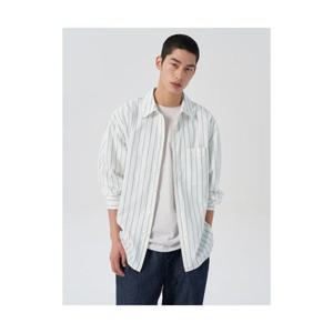 에잇세컨즈 8SECONDS 스트라이프 오버핏 셔츠 아이보리 (424364HY50) 424364HY50 405822