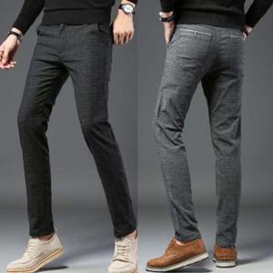 남성 2색 체크무늬 스판 세미 정장 팬츠