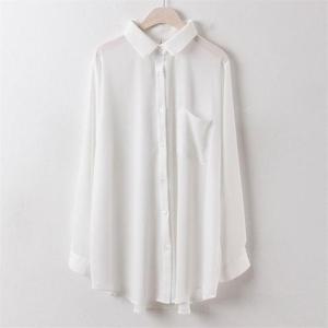 [강물처럼]아이우먼 심플 쉬폰 블라우스 HG0406RM009 빅사이즈 (