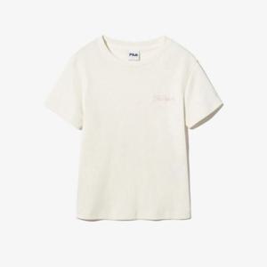 휠라반팔티 GQT FS2RSH2154F-CRM 스몰로고 그래픽 반팔티