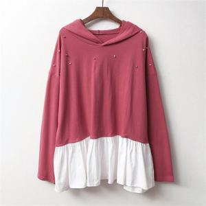 [강물처럼]아이우먼 진주별후디배색티 ILB007M009 빅사이즈 (595