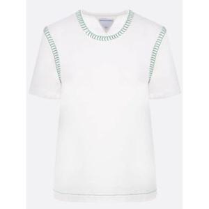 라프리마 보테가베네타 오버로크 스티치 코튼 저지 티셔츠 690713 V1P70 9071