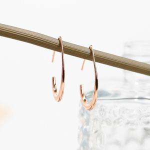 [폭스타일] [실버] 심플 리프 링 귀걸이(W/G)