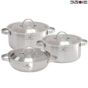 키친아트 코델리아 IH통5중 304스텐 냄비세트 3종D 양20+24+전24