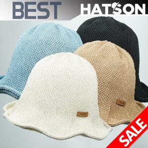 [햇츠온]HatsON 여성 폴리 밀짚 보닛 벙거지 햇 모자 H1-2302 AA