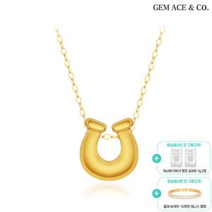 제메이스 24K순금 럭키 말발굽 목걸이(L)+999.9 실버 2종+15캐럿 테니스팔찌